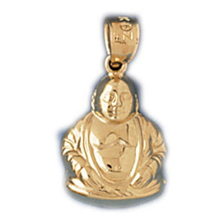 14K Yellow Gold Buddha Pendant - 20 mm