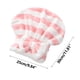 thumbnail image 3 of Gorro de secado rápido con lazo de terciopelo para secador de pelo, toalla absorbente de microfibra, gorro de ducha de princesa a rayas, gorro de baño, 3 of 6