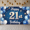 thumbnail image 5 of Blue Theme 21st Birthday Banner Gold Glitter Display Balloon Decor Star Pattern 21st Celebration Backdrop for 21st Birthday Party Adult Celebration Photo Backdrop, 5 of 9