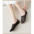 thumbnail image 4 of 5 par/lote calcetines cortos de verano para mujer ultrafinos invisibles de corte bajo de silicona antideslizante malla No Show calcetines náuticos sólidos de seda helada, 4 of 5