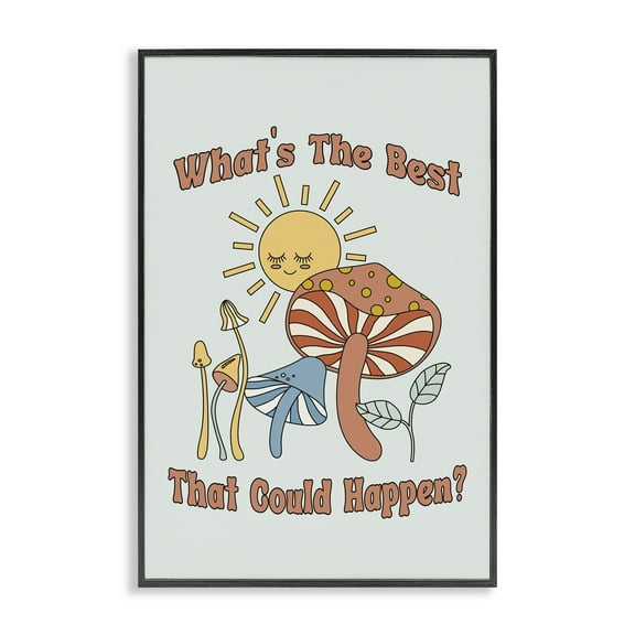 Stupell Industries Best That Could Happen Landscape Painting Black Framed Art Print Wall Art, 12 x 18