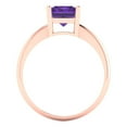 thumbnail image 4 of 2.5ct radiant cut purple natural amethyst 18k rose gold Bridal Wedding Engagement Promise Anniversary Ring for Women size 8.5, 4 of 7