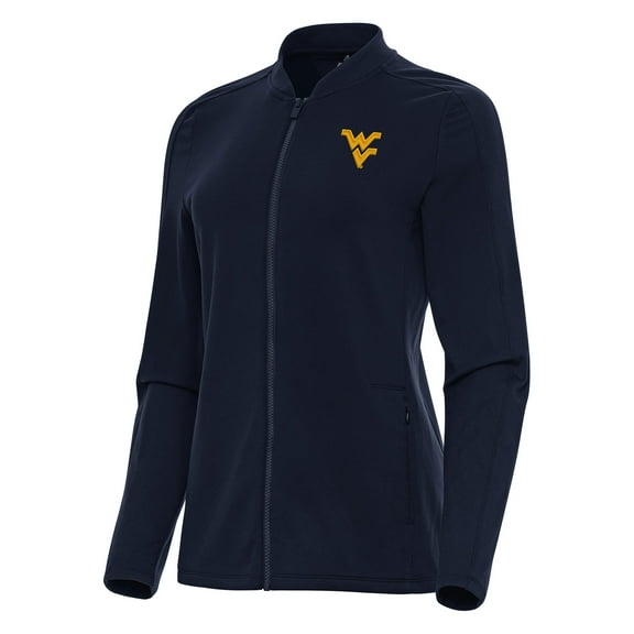 Women's Antigua Navy West Virginia Mountaineers Continual Full-Zip Jacket