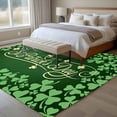 thumbnail image 5 of Area Rug 60×96in, St. Patrick's Day Irish Clovers Leaves Floor Carpet Living Room Rug, Lucky Shamrock Hat on Green Non-Slip Welcome Mat Indoor Rugs for Bedroom Dining Room, 5 of 9
