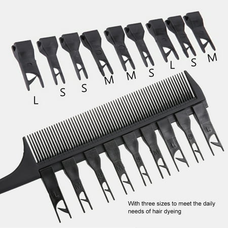 2 Side Hair Dyeing Comb Adjustable Sectioning Highlight Comb Weaving Cutting Brush Professional Salon Hair Coloring Styling