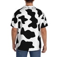 thumbnail image 5 of Vsdgher Milk Cow Print Men's Wrinkle Free Untucked Cuban Shirt Business Casual Button Down Shirts Short Sleeve Shirt, 5 of 7