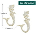 thumbnail image 2 of Sungmor Set of 2 Cast Iron Mermaid Wall Hooks, Vintage Rustic Wall Key Coat Hanger, Beach Nautical Theme Bathroom Decorative Towel Hooks, Antique White Mermaid Wall Decor, 2 of 7