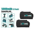 thumbnail image 2 of 2 Pack BL4050 BL4040 5Ah 40V XGT Battery Replacement for Makita XGT 40V Battery BL4040 40V 4.0Ah 160Wh BL4050 5.0Ah 200Wh BL4050F 40V 2.5Ah 100Wh BL4025 40 Volt Lithium Ion Battery, 2 of 7