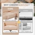thumbnail image 4 of Erinnyees 5 Seats Patio Furniture Set,Outdoor Swivel Glider Rocking Chairs with 6" Thick Cushions, 3-seat & Coffee Table, All-Weather Patio Conversation Sets for Backyard, Light Beige, 4 of 8