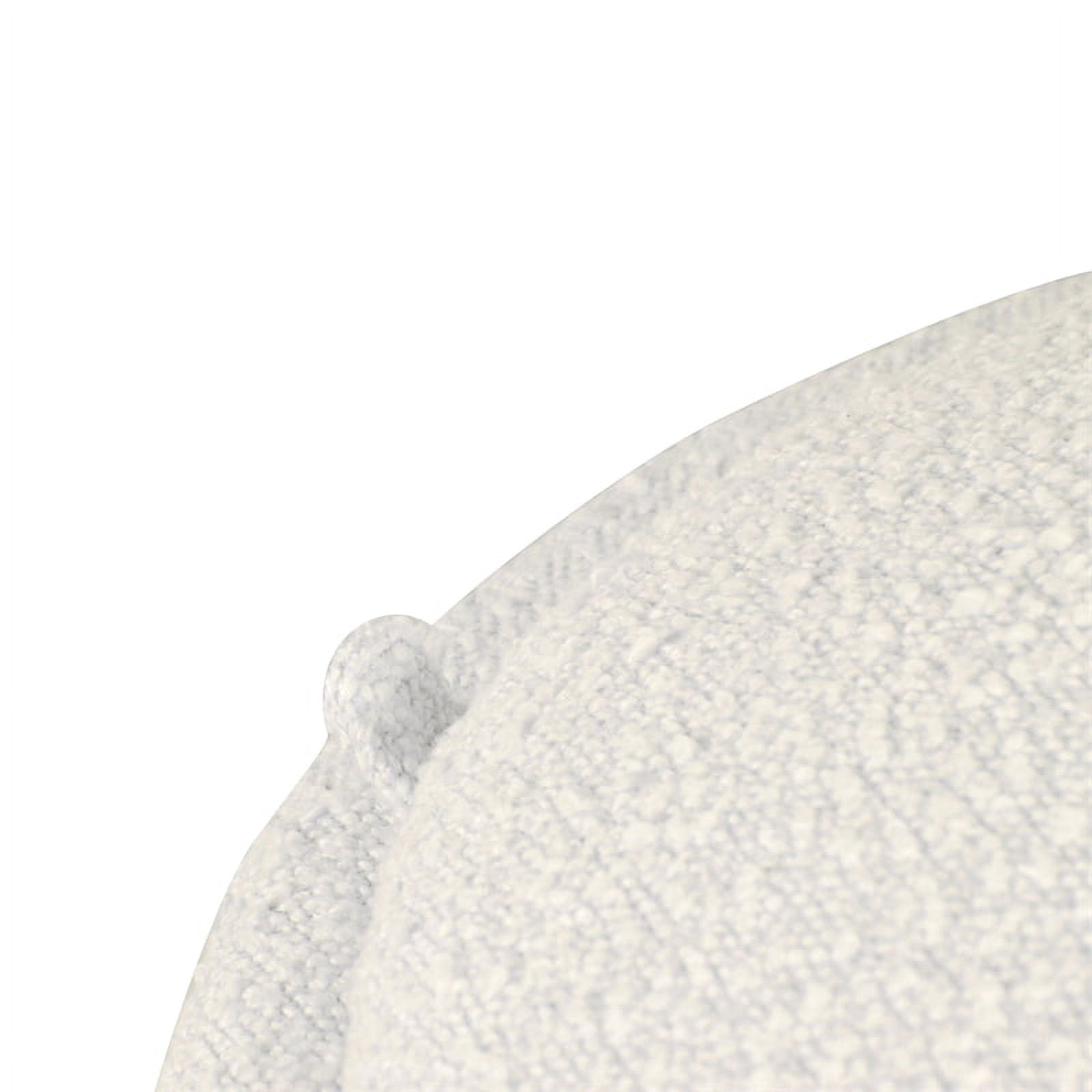 HomePop Round Storage Ottoman, Cream Boucle