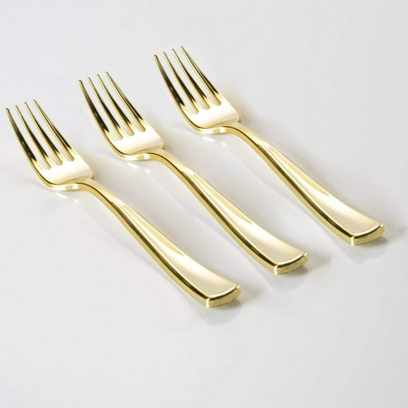 Luxe Party Classic Design Gold Plastic Forks 20pc