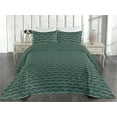 thumbnail image 2 of Ambesonne Abstract Quilted Bedspread Set 3 Pcs, Swirly Wave Boho Modern, King, Teal and Pale Brown, 2 of 4