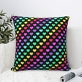 thumbnail image 4 of Honeii Rainbow Hearts Print Throw Pillow, Square Decorative Pillow Forms Soft Fluffy Plump Pillow Decorative Pillow Inserts,Couch Pillows-18"x18", 4 of 7