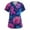 Navy, variant on LHVUOA Breast Cancer Scrub Tops for Women V Neck Short Sleeve Pink Ribbon Printing Tops Breast Cancer Awareness Nursing Uniforms