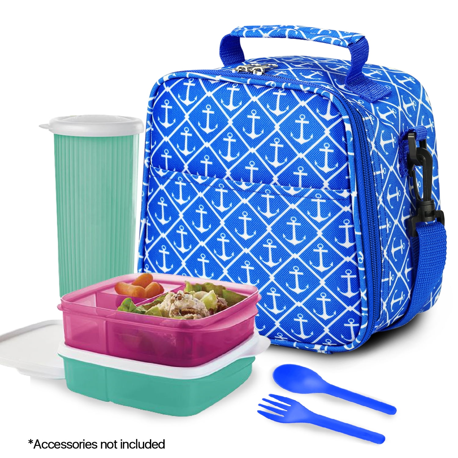 Ayabay Kids Lunch Box, Back to School Insulated Soft Bag Mini Cooler Back to School Thermal Meal Tote Kit for Girls, Boys, Cars Pattern - Blue, Girl's