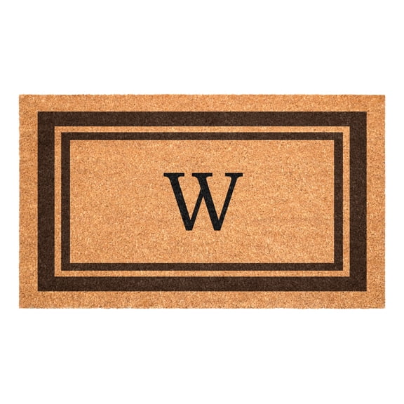 Brown Border Monogram Doormat (Letter W)