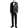 thumbnail image 2 of Xdegoge Stylish Boys Sequin Blazer Suit Set Asymmetrical Pattern Jacket and Trousers with Bowtie formal Dress Clothes for Prom Party Host Stage Performance Dressup, 2 of 9