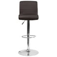 thumbnail image 5 of Brown Vinyl Adjustable Height Barstool with Rolled Seat, 5 of 5