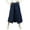 Navy Blue, variant on Bimba Women's Elastic Waistband Denim Culotte Fisherman Style Knot Detail Pants