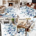thumbnail image 5 of 5'x7' Area Rugs for Living Room Bedroom, Teal Blue Eucalyptus Washable Rug Carpet Runner Indoor Outdoor, Spring Farmhouse Floral Leaves Non Slip Floor Mats Area Rug for Kitchen, Nursery, 5 of 8