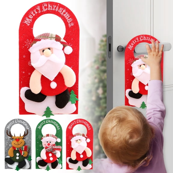 HomelyJoy Christmas Door Knob Hangers, Christmas Door Decorations, Christmas Knob Covers - Cute Holiday Doorknob Decorations, Festive Merry Christmas Ornament Signs for Indoor Home, Hotel, Door Decor