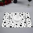thumbnail image 2 of MKHERT Abstract Elegant Black Polka Dots Placemats Table Mats for Dining Room Kitchen Table Decoration 12x18 inch,Set of 6, 2 of 4