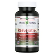 Amazing Formulas Resveratrol 100 Mg 60 Veggie Capsules - Antioxidants and Anti-Inflammatory Properties, Supports Cardiovascular healthy and supports Healthy Aging *