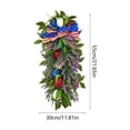 thumbnail image 3 of Corona patriótica para puerta principal del Día de la Independencia,hojas verdes artificiales,flores,21.65 x 11.81 pulgadas,corona floral para interior,exterior,pared,4 de julio,fiesta de, 3 of 7