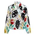 thumbnail image 5 of Jackets for Women Winter Coat Jackets Flannel Stand Collar Jacket(Floral Bugs Whimsical Art Print,Size:S-4XL), 5 of 7