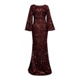 thumbnail image 3 of Women Dresses Plus Leggings Dresses Sling Solid Long Sleeved Sexy Fashion Dresses Wine Trendy Skirt Size S, 3 of 7