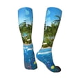 thumbnail image 3 of Zufioo Island And Coral Reef Print Long High Thigh Socks Knee-High Warm Stocking Women Boot Sock Leg Warmer High Socks for Daily Wear, Cosplay, 3 of 6