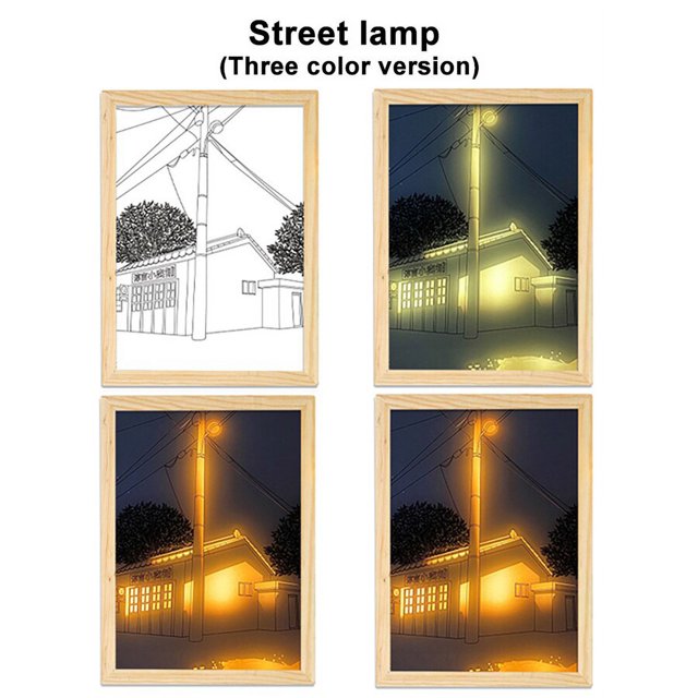 Ins Light Deco Led pintura USB foto de madera nórdica atenuación luminosa pared obra de arte lámpara de mesa regalo sombra interior luz solar ventana