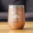 thumbnail image 2 of Wine is Better at the Lake - Insulated Wine Tumbler with Sliding Lid - Lakehouse Gifts - Rose Gold 12oz, 2 of 3