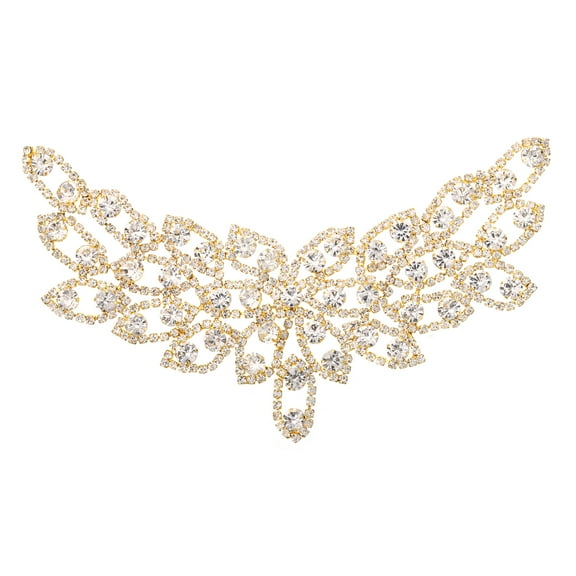 Crystal Rhinestone Applique, Wedding Dress Decoration for Women DIY Manual Accessories White, Gold