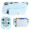 Dockable Protective Case Fit for Nintendo Switch OLED, EEEkit Protective Shell Fit for Nintendo Switch OLED Console and Joy-Con Controller(Blue/Pink/Blue Pink/Purple Pink)