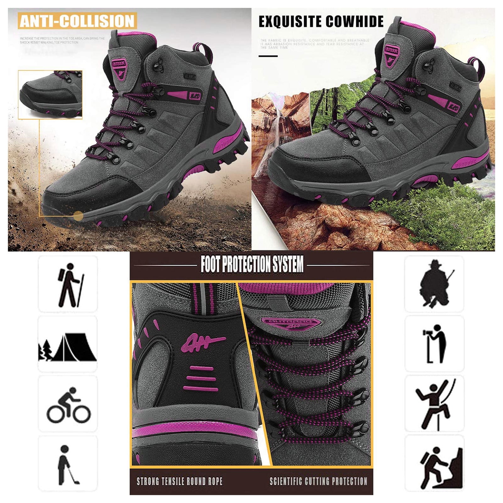 asdoklhq Sneakers for Women,Women Outdoor Sports Climbing Hiking Shoes Waterproof Trekking Sneakers