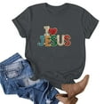 thumbnail image 2 of WREESH Women's Round Neck Summer T-Shirt Fashion Short Sleeve Blouse with Graphic Print Gray, 2 of 4