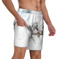 thumbnail image 3 of Picia Running White Horses pattern Mens Swim Trunks with Compression Liner Stretch Beach Shorts Quick Dry with Zipper Pockets No-Chafing Board Shorts-XX-Large, 3 of 9