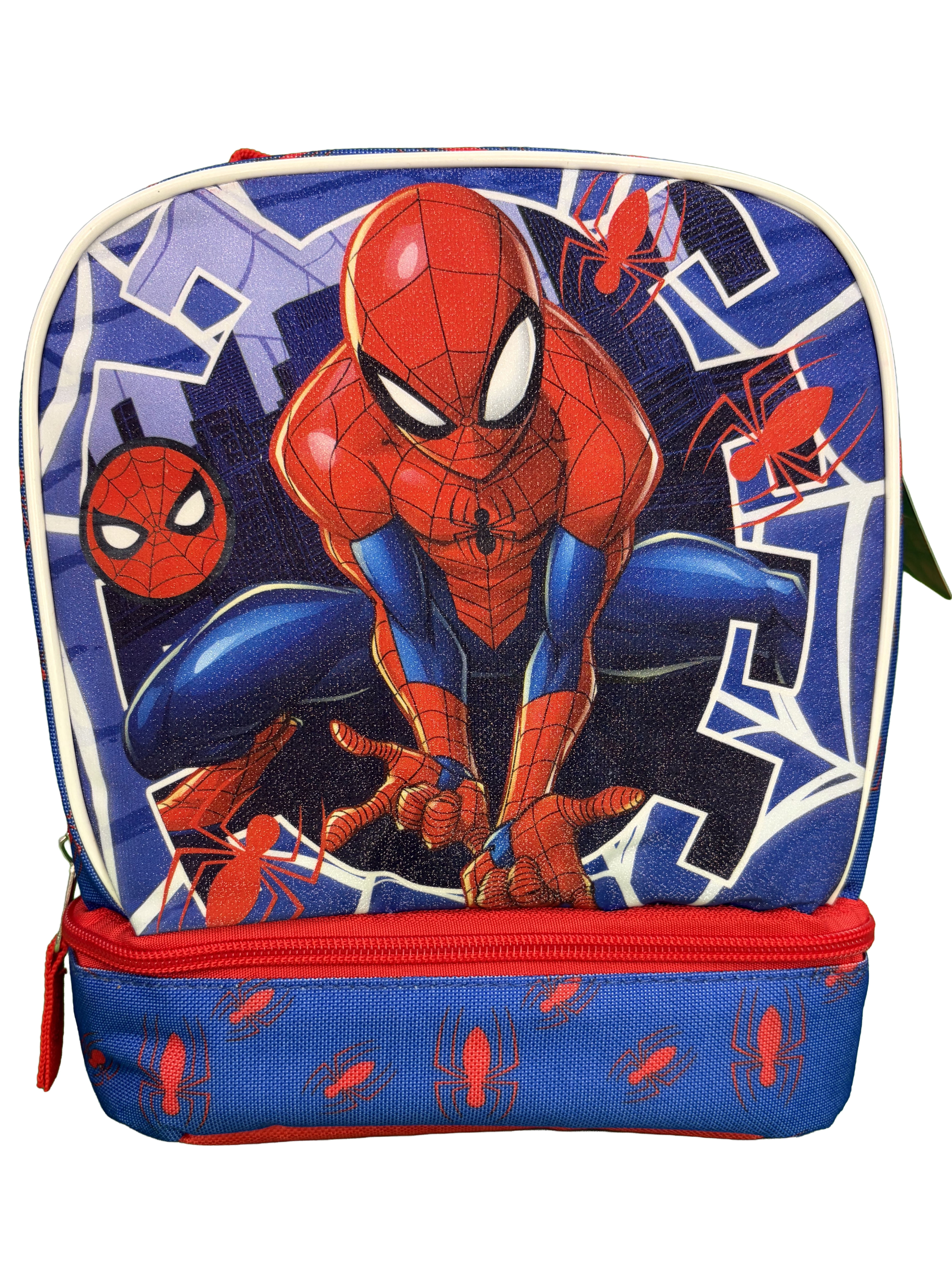 Spiderman Kids Insulated Lunch Bag with Handle, Drop Bottom Lunch Bag Design