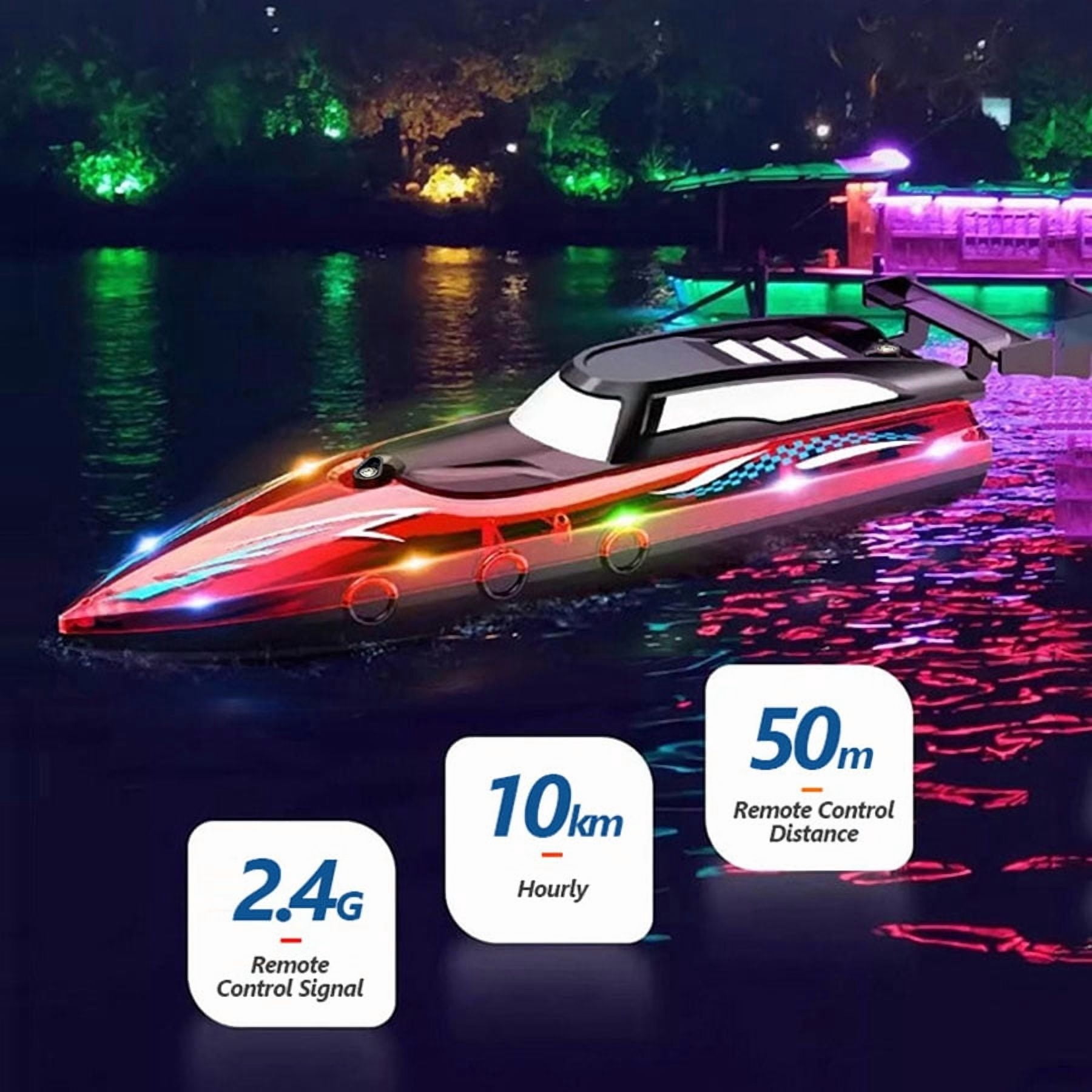 RC Boat with Motor, Funtogether Toys, A3503 Brushless RC Boat, High-Speed 10km/h, 20min Battery