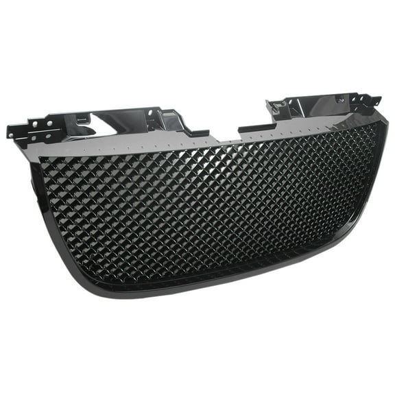 Ikon Motorsports Compatible with 07-14 GMC Yukon /XL1500 Denali B Mesh Style Front Grille Grill ABS Black 2007 2008 2009 2010 2011 2012 2013