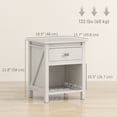 thumbnail image 3 of Table de chevet avec tiroir et étagère pour chambre à coucher, Blanc, 3 of 10