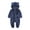Blue, variant on Toddler Kid Jumpsuit Pants Clothes Newborn Baby Boys Winter Fleece Jumpsuit Hooded Romper Zipper Coat Outwear Summer Jumpsuit For Girls Boys
