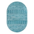 thumbnail image 4 of Unique Loom Paxon Trellis Collection Area Rug - Maeve (4' x 6' Oval Teal blue/Ivory), 4 of 7