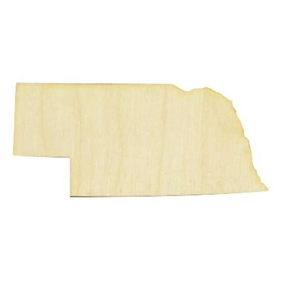 Package of 1, Large 23.5" x 10.75" x 0.5" Baltic Birch Plywood Nebraska State Wood Cutout for Art and Craft Project, Made in USA