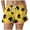 Yellow, variant on felwors Women's Ombre Sunset Palm Tree Print Shorts Elastic Drawstring Waist Pink Yellow Summer Beach Casual Shorts with Pockets (Orange, XL)