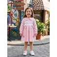 thumbnail image 3 of Cjfdfy Kids Girls Casual Dress, Long Sleeve Dress Plaid Big Sister Embroidery Fall A-line Dress For Casual Daily,Newborn Bodysuit Pink Dress, Fall Winter Baby Girl Clothes, 3 of 9
