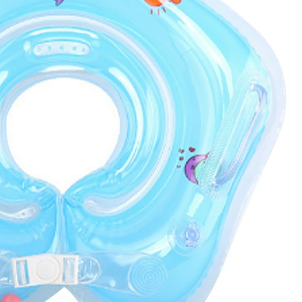 Flotador de cuello infantil Boquilla de aire doble Bolsa de aire doble de PVC Anillo de cuello de natación infantil a prueba de fugas para bebé Azul