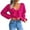 Hot Pink, variant on Lilgiuy Women's Autumn Winter Long Sleeve Solid Blouse V-Neck Bow-Knot Sweater Tops,Hot Pink,8 2022 Fall Winter