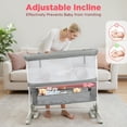 thumbnail image 5 of Vomeast Baby Bassinet Bedside Sleeper with Wheels, Adjustable Height, Dual-Lock, Storage Bag for Newborns Infants, Gray, 5 of 15
